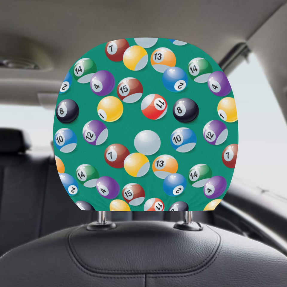 Billiard Ball Pattern Print Design 01 Car Headrest Cover