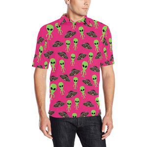 Alien Pattern Print Design 03 Men's All Over Print Polo Shirt