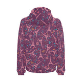 Eiffel Tower Heart Pattern Print Design 04 Men's Padded Hooded Jacket
