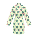 Snail Pattern Print Design 04 Women's Long Sleeve Belted Night Robe