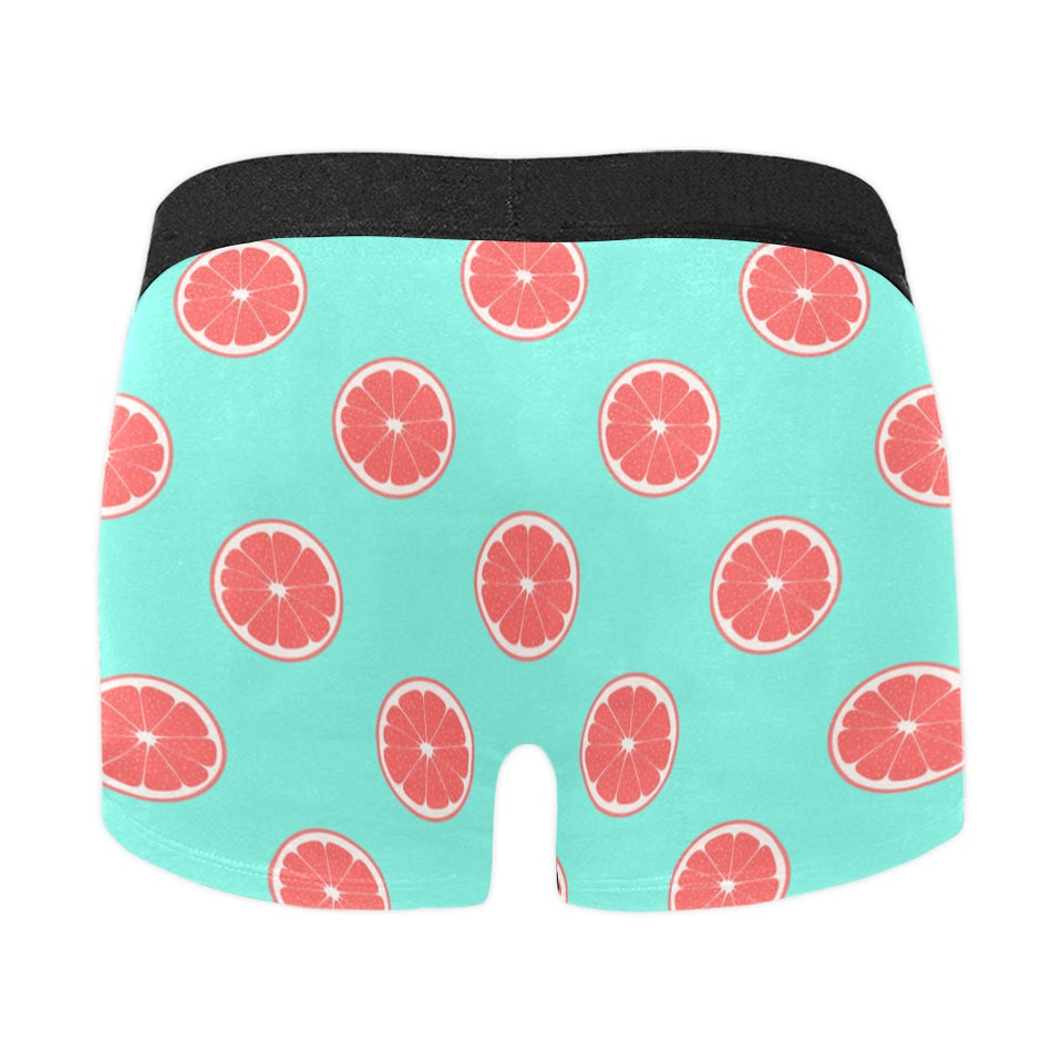 Grapefruit green background Men's All Over Print Boxer Briefs Men's Underwear