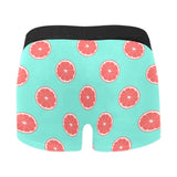 Grapefruit green background Men's All Over Print Boxer Briefs Men's Underwear