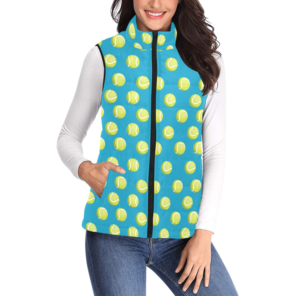 Tennis Pattern Print Design 05 Women's Padded Vest