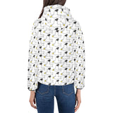 Seagull Pattern Print Design 05 Women's Padded Hooded Jacket