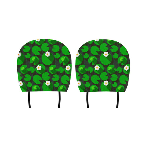 Frog waterlily pattern Car Headrest Cover