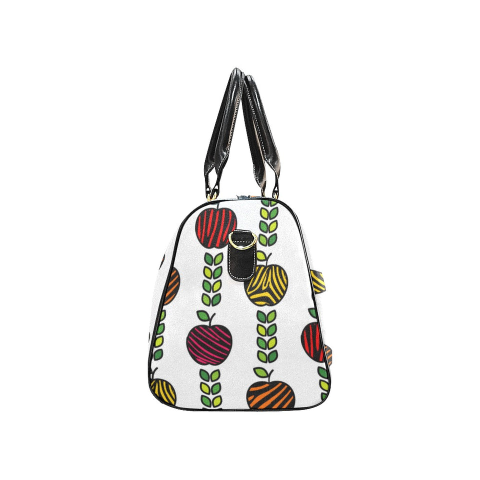 colorful apples leave zebra stripe Travel Bag