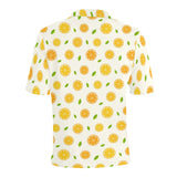 oranges leaves pattern Men's All Over Print Polo Shirt