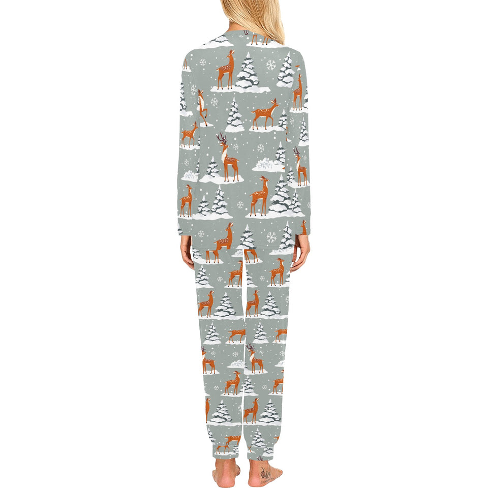 Beautiful deers Winter Christmas Women's All Over Print Pajama Set