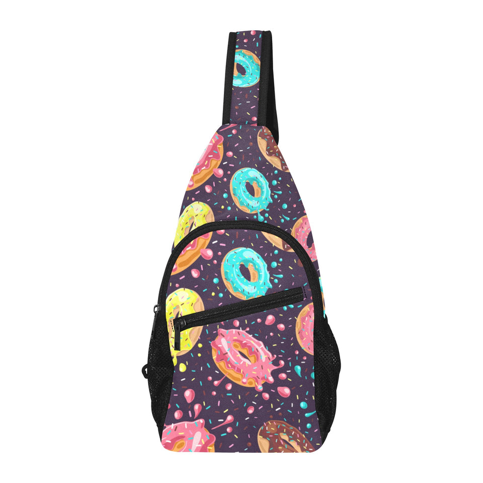 Colorful donut glaze pattern All Over Print Chest Bag