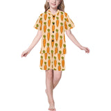 Carrot Pattern Print Design 04 Kids' Boys' Girls' V-Neck Short Pajama Set