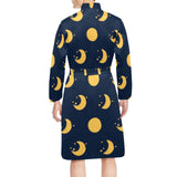 Moon star pattern Men's Long Sleeve Belted Night Robe