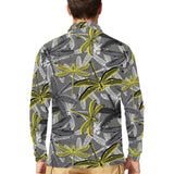 Hand drawn dragonfly pattern Men's Long Sleeve Polo Shirt