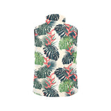 heliconia flowers, palm and monstera leaves Women's Padded Vest