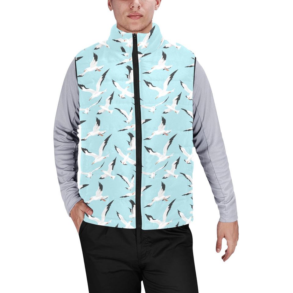 Seagull Pattern Print Design 01 Men's Padded Vest