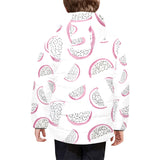 dragon fruit pattern Kids' Boys' Girls' Padded Hooded Jacket