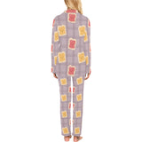 Bread Toast Pattern Print Design 05 Women's Long Pajama Set