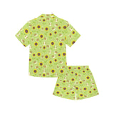 Snail Pattern Print Design 01 Kids' Boys' Girls' V-Neck Short Pajama Set