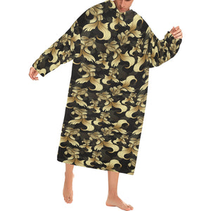 Goldfish Pattern Print Design 01 Blanket Robe with Sleeves