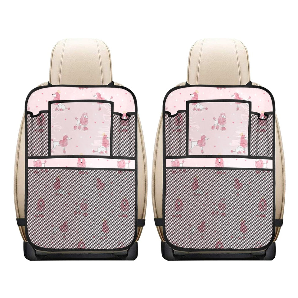 Poodle dog pink color theme Car Seat Back Organizer