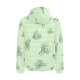 broccoli sketch pattern Men's Padded Hooded Jacket