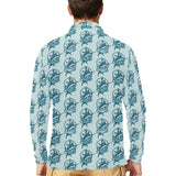Swordfish Pattern Print Design 05 Men's Long Sleeve Polo Shirt