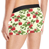 Red apples leaves pattern Men's All Over Print Boxer Briefs Men's Underwear