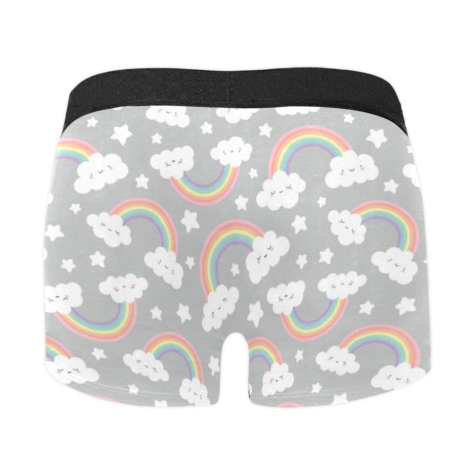 Cute rainbow clound star pattern Men's All Over Print Boxer Briefs Men's Underwear