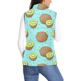 Kiwi blue background Women's Padded Vest
