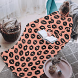 Lips Pattern Print Design 02 Blanket Robe with Sleeves