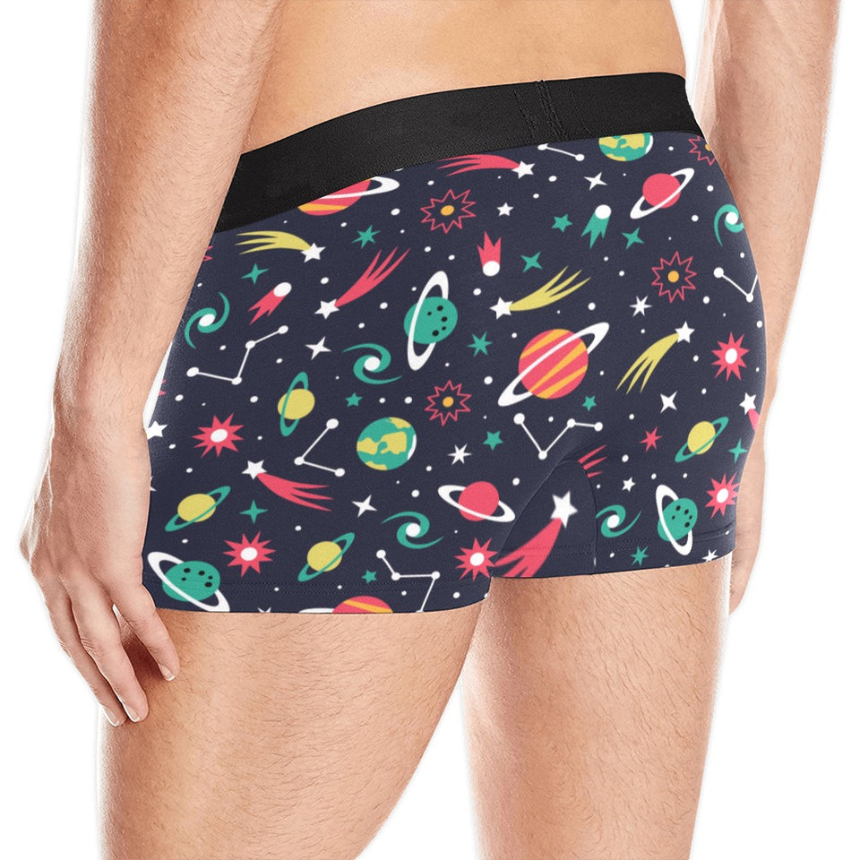 colorful space pattern planet star Men's All Over Print Boxer Briefs Men's Underwear