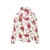 dragon fruits white background Women's Padded Hooded Jacket