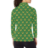 Horseshoes Pattern Print Design 05 Women's Long Sleeve Polo Shirt