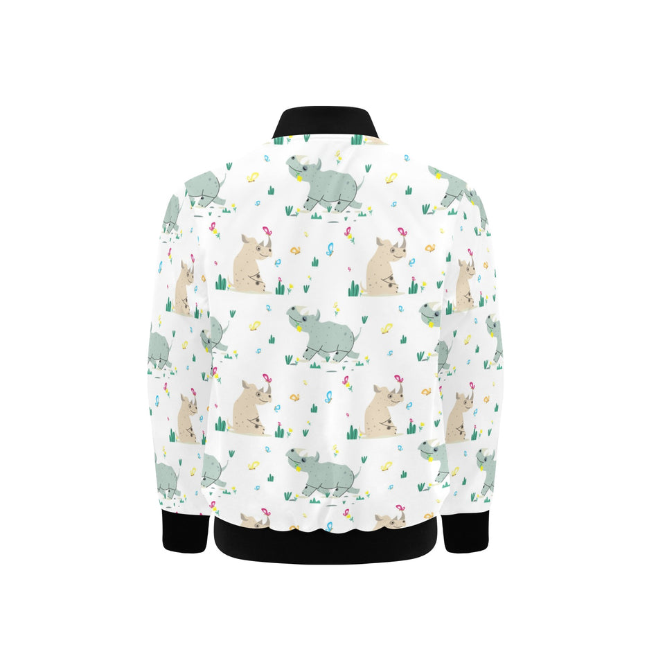 Cute Rhino pattern Kids' Boys' Girls' Bomber Jacket