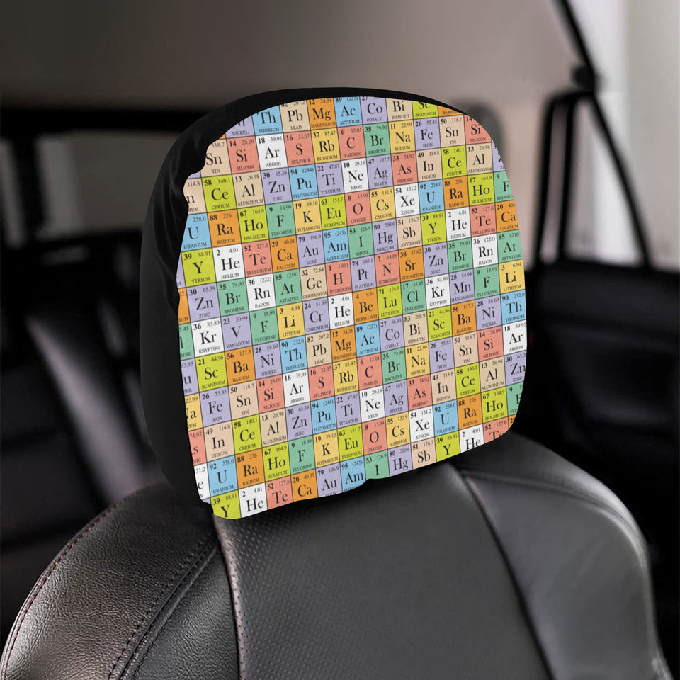 Chemistry Periodic Table Pattern Print Design 01 Car Headrest Cover
