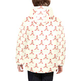 Golden Retriever Pattern Print Design 01 Kids' Boys' Girls' Padded Hooded Jacket