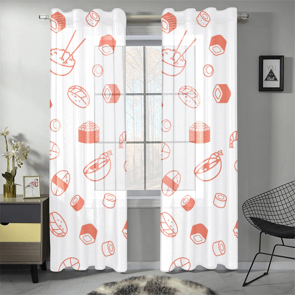 Sushi pattern Gauze Curtain