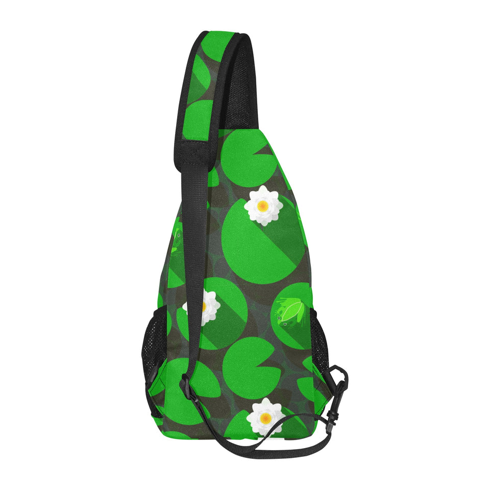 Frog waterlily pattern All Over Print Chest Bag