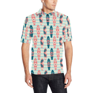 Surfboard Pattern Print Design 02 Men's All Over Print Polo Shirt