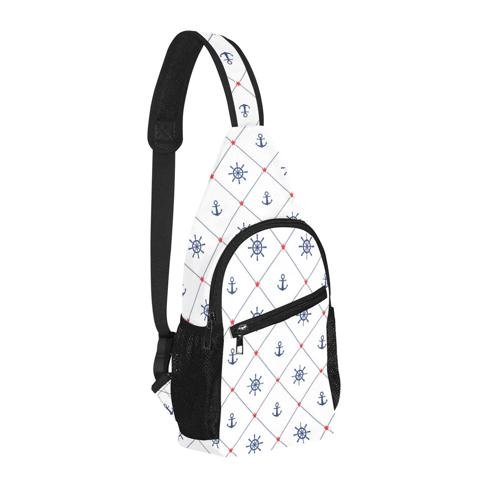 Anchor rudder nautical design pattern All Over Print Chest Bag