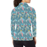 Squirrel Pattern Print Design 01 Women's Long Sleeve Polo Shirt