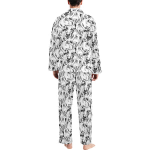 Greyhound Pattern Print Design 01 Men's Long Pajama Set