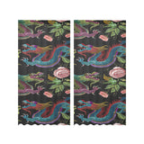 Dragons flower pattern Gauze Curtain