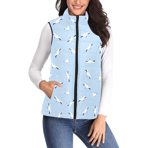 Seagull Pattern Print Design 02 Women's Padded Vest