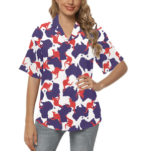 Kangaroo Australian pattern Women's All Over Print Hawaiian Shirt