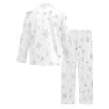 Snowflake pattern white background Men's Long Pajama Set