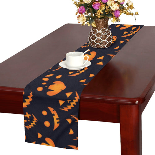 Halloween pattern Pumpkin background Table Runner
