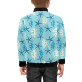 Blue starfish coral reef pattern Kids' Boys' Girls' Bomber Jacket