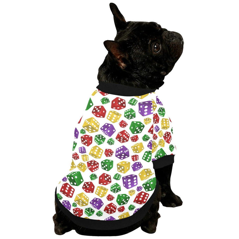 Dice Pattern Print Design 03 All Over Print Pet Dog Round Neck Fuzzy Shirt