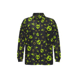Alien Pattern Print Design 02 Men's Long Sleeve Polo Shirt