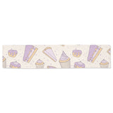 Cakes pies tarts muffins and eclairs purple bluebe Table Runner